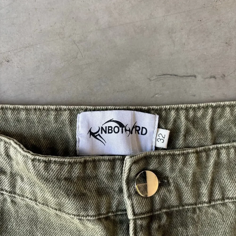 y2k vintage green earthtone flared pants
